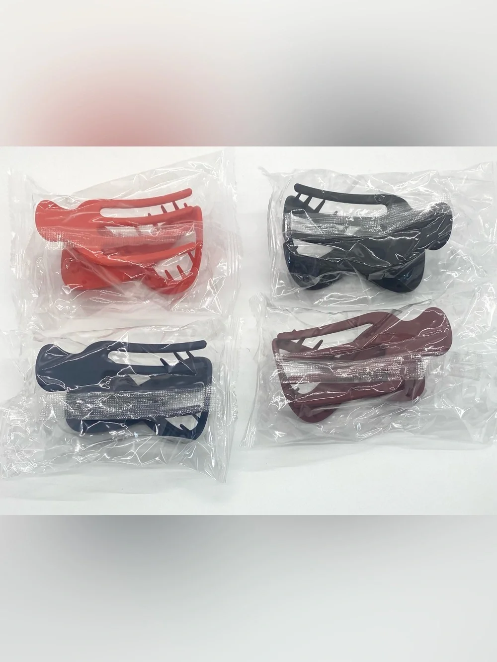 Women’s French Hair Claw Clips Set Red Black Blue Brown Boho Summer Eclectic